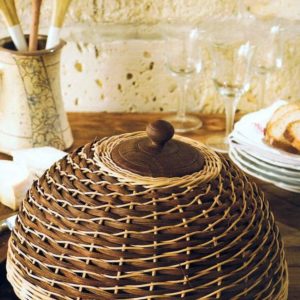 Socle cloche vannerie