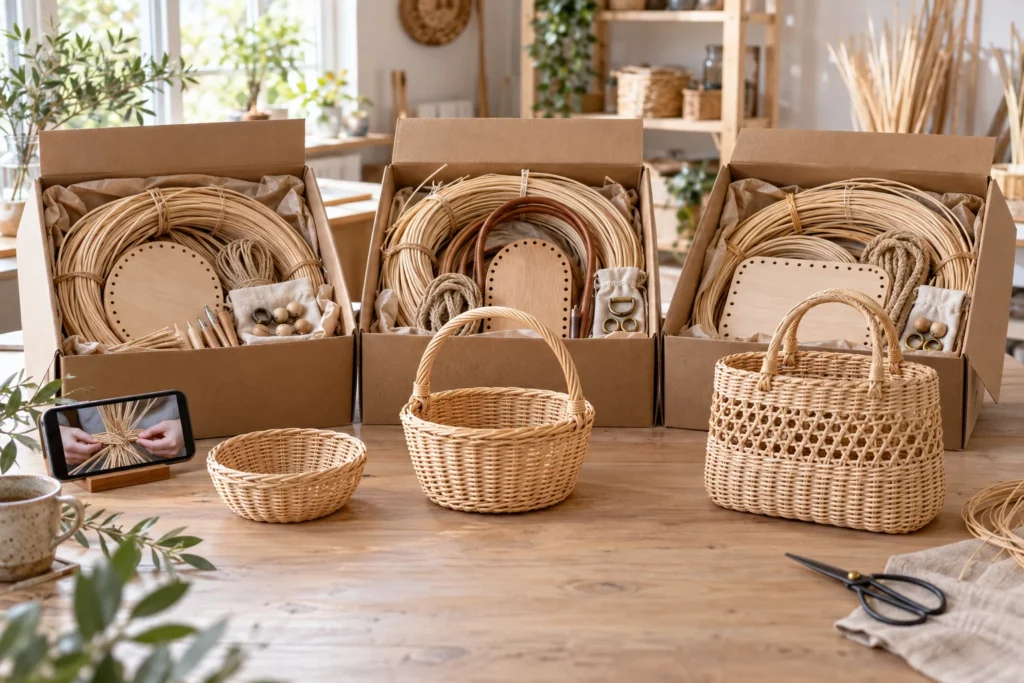 Kits matériel pour les cours de vannerie en ligne